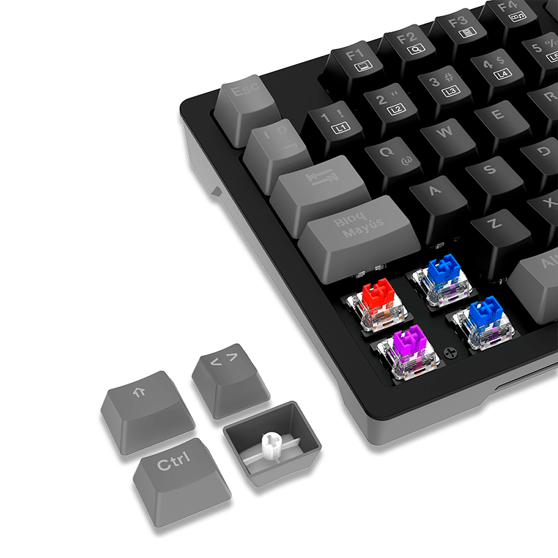 TECLADO ANTRYX MECANICO TKL MK840L BLACK & GRAY, SWITCH RED (AMK - CS840LKGRE - SP) AMK-CS840LKGRE-SP - SMART BUSINESS