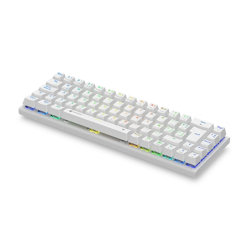 Teclado Gamer Inalambrico Antryx Mk-825 Trix White(amk-825txwbl-sp) Mecanico, Switch Blue, Led Rgb, Blanco - SMART BUSINESS