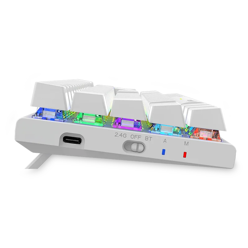 Teclado Gamer Inalambrico Antryx Mk-825 Trix White(amk-825txwbl-sp) Mecanico, Switch Blue, Led Rgb, Blanco - SMART BUSINESS