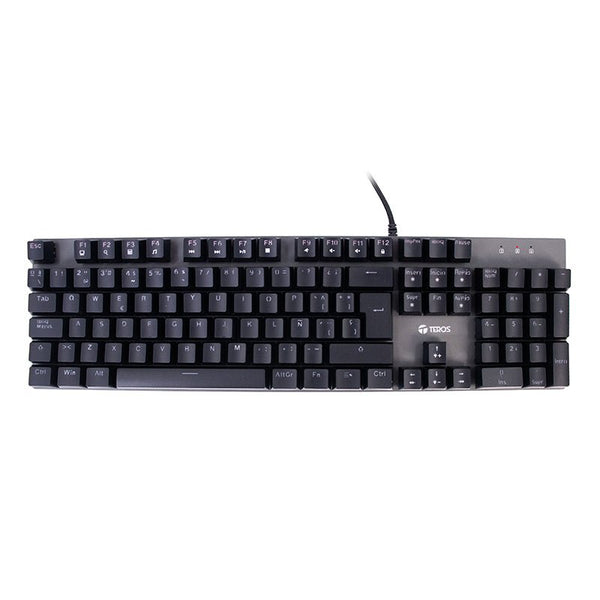 TECLADO GAMER TEROS TE - 4074G CON ILUMINACIÓN RGB, CONEXIÓN USB 2.0, DISEÑO ERGONÓMICO Y RESISTENTE, COLOR NEGRO, IDEAL PARA JUEGOS Y TRABAJO DIARIO TE-4074G - SMART BUSINESS