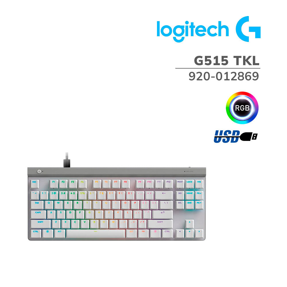 TECLADO LOGITECH G515 TKL WIRED LIGHTSYNC RGB WHITE / KEYCONTROL WHITE (920-012869)