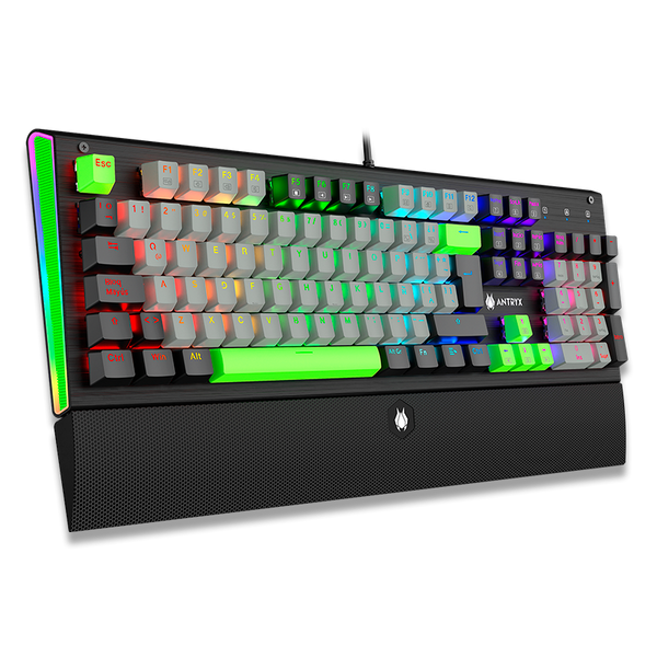 TECLADO MECANICO ANTRYX MK ZIGRA EVO BLACK &  GRAY, RED SWITCH (AMK-900KRE-SP) - SMART BUSINESS