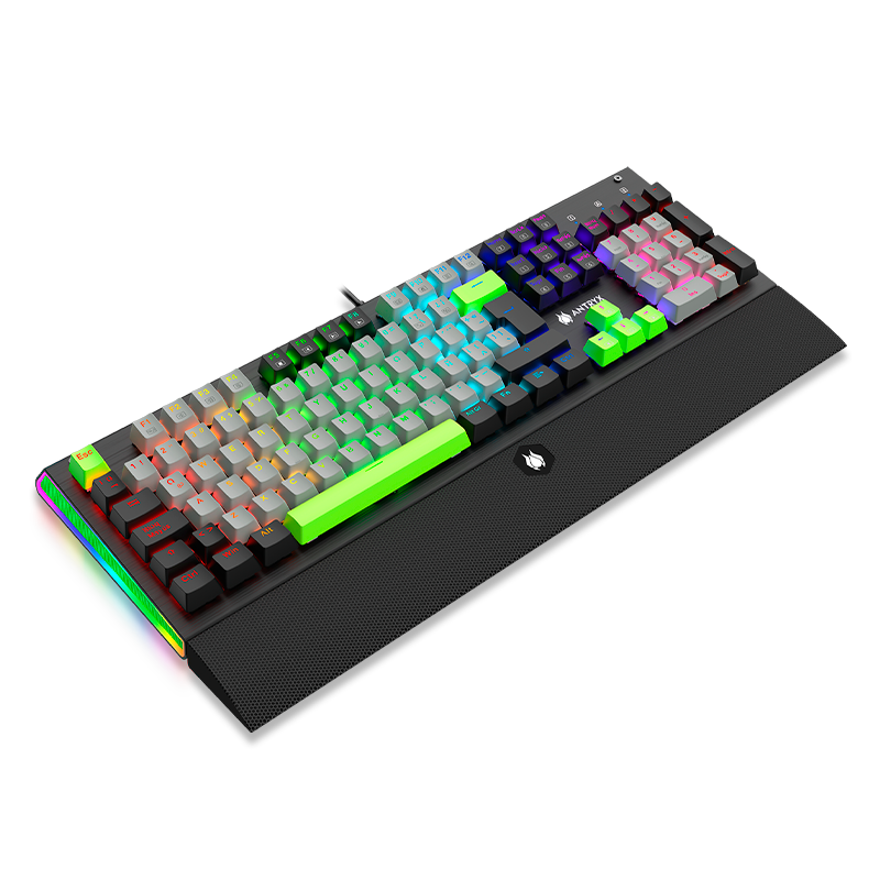 TECLADO MECANICO ANTRYX MK ZIGRA EVO BLACK &  GRAY, RED SWITCH (AMK-900KRE-SP) - SMART BUSINESS