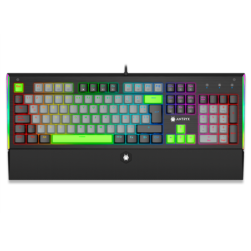 TECLADO MECANICO ANTRYX MK ZIGRA EVO BLACK &  GRAY, RED SWITCH (AMK-900KRE-SP) - SMART BUSINESS