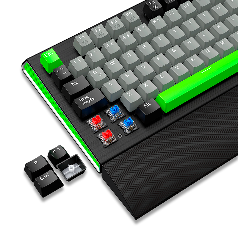 TECLADO MECANICO ANTRYX MK ZIGRA EVO BLACK &  GRAY, RED SWITCH (AMK-900KRE-SP) - SMART BUSINESS