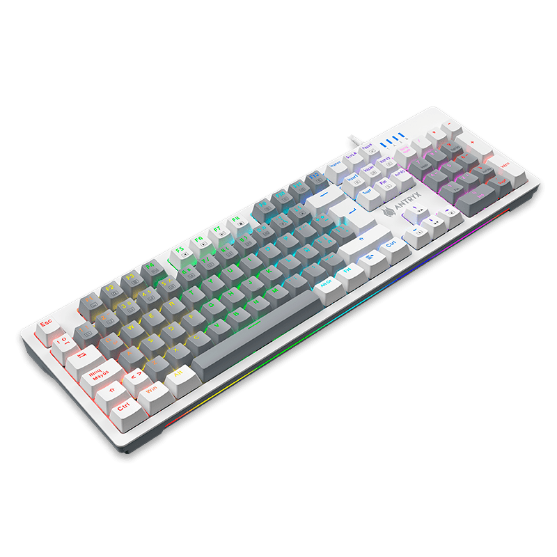 TECLADO MECANICO ANTRYX MK860L WHITE & GRAY, RED  SWITCH (AMK - CS860LWGRE - SP) AMK-CS860LWGRE-SP - SMART BUSINESS