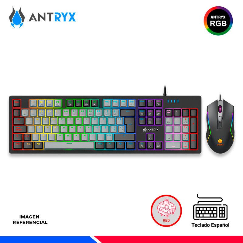 TECLADO MECÁNICO GAMER ANTRYX MK ZIGRA EVO NEGRO Y GRIS BLUE SWITCH CON CABLE USB DISEÑO RESISTENTE Y PRECISO IDEAL PARA GAMING AGC-5600KRE-SP - SMART BUSINESS