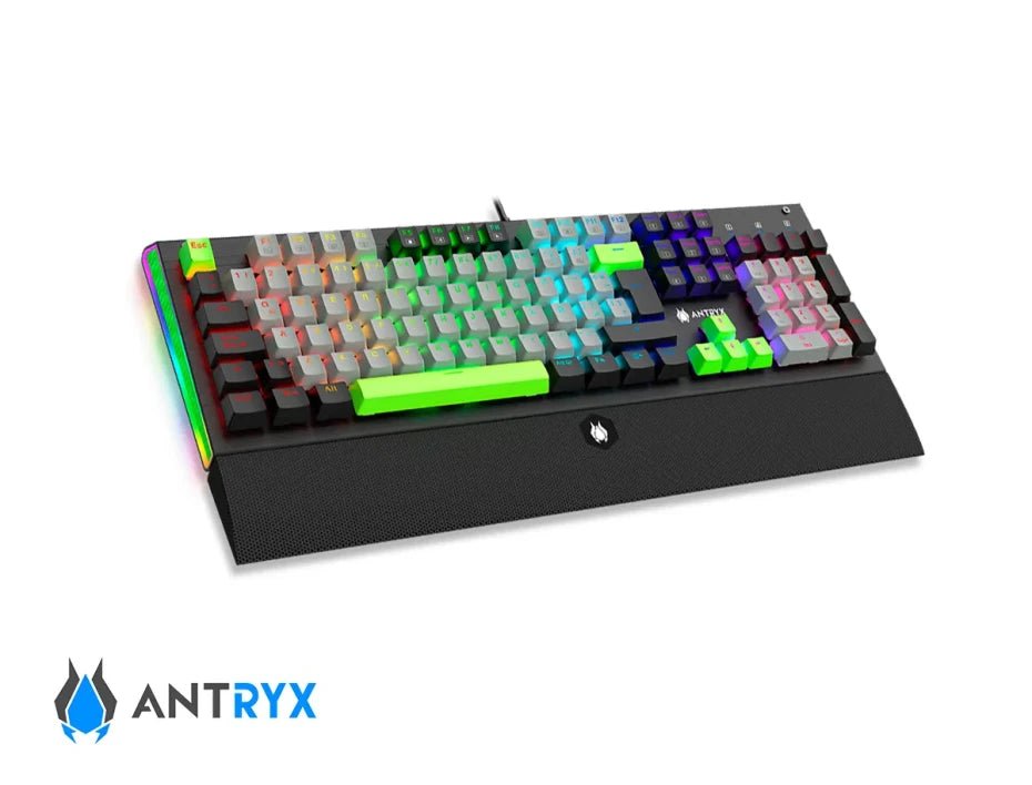 TECLADO MECÁNICO GAMER ANTRYX MK ZIGRA EVO NEGRO Y GRIS BLUE SWITCH CON CABLE USB DISEÑO RESISTENTE Y PRECISO PARA GAMING AMK-900KBL-SP - SMART BUSINESS