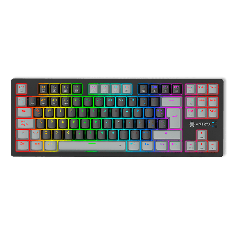 TECLADO MECANICO INALAMBRICO ANTRYX MK845 TRIX,  RED SWITCH (AMK - 845TXKRE - SP) AMK-845TXKRE-SP - SMART BUSINESS