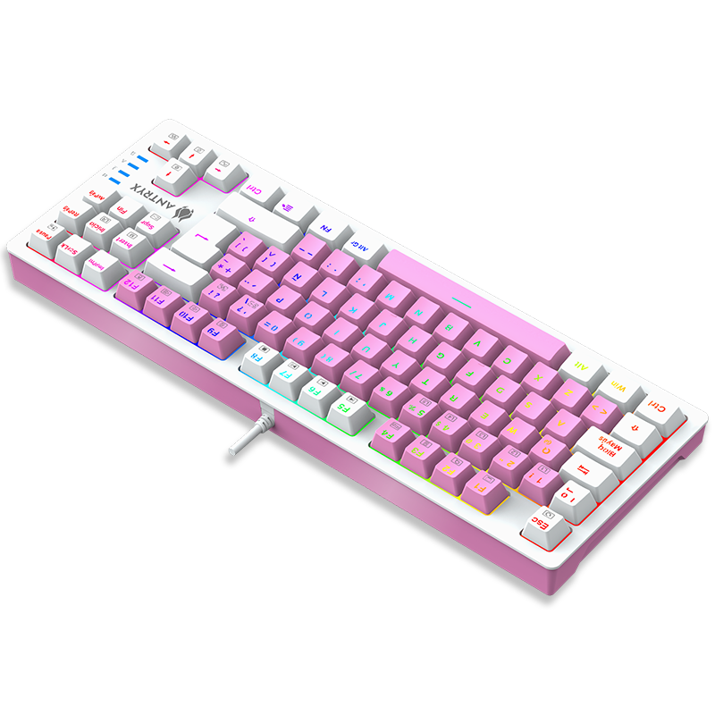 TECLADO MECANICO TKL ANTRYX CHROME STORM MK840  PINK, RED SWITCH (AMK-CS840PRE-SP)   - SMART BUSINESS