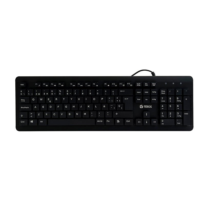 TECLADO TEROS, TE - 4065N, SELLADO, LAVABLE, A PRUEBA DE AGUA, IPX7, USB, NEGRO TE-4065 - SMART BUSINESS