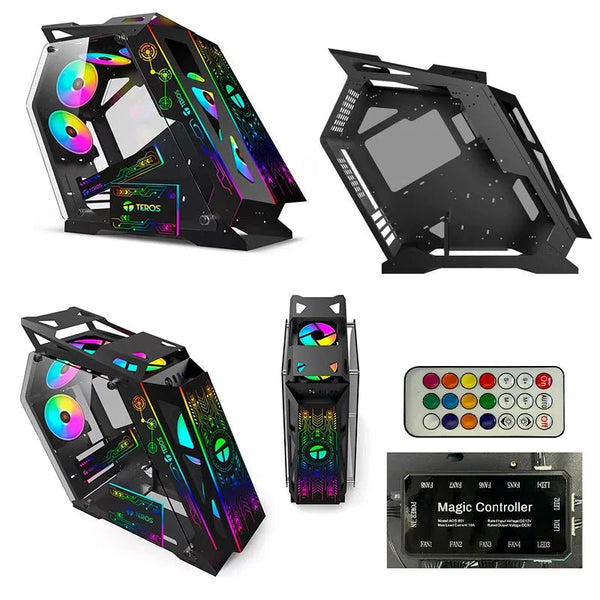 Case Gamer Teros TE1312, Negro, USB 3.0, USB 2.0, Audio fan ARGB - SMART BUSINESS