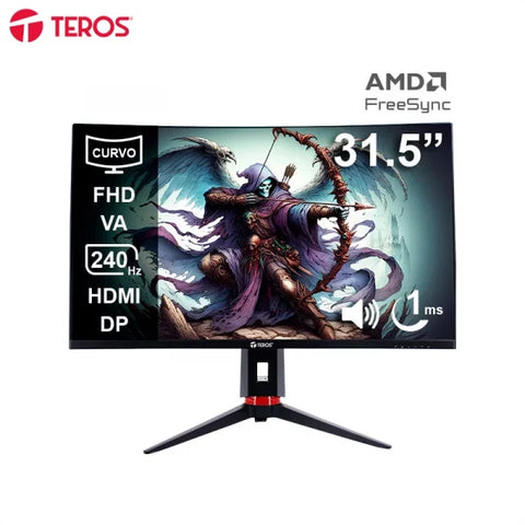 Monitor curvo gaming TEROS TE-3219G FVCTE3219G 31.5 FHD VA 240Hz vista 1