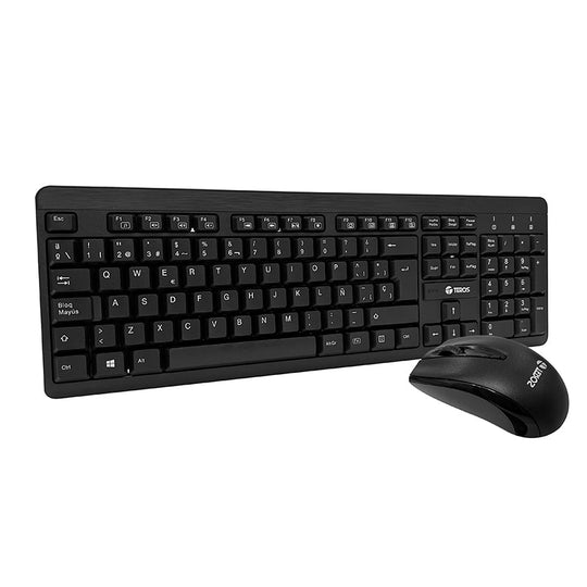 KIT INALÁMBRICO MULTIMENDIA TECLADO + MOUSE TE4061N, 2.4GHZ, RECEPTOR NANO USB, NEGRO. - SMART BUSINESS