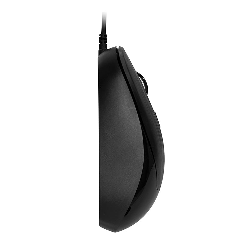Perfil lateral en posición vertical del mouse TEROS TE-5076N negro