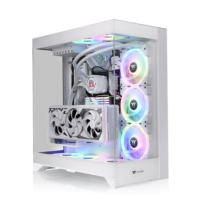 Gabinete Thermaltake CTE E550 TG Snow CA-1Z8-00M6WN-00, ejemplo de armado; componentes internos no incluidos