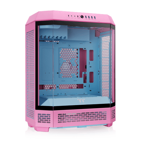 Gabinete Thermaltake The Tower 600 Bubble Pink CA-1Z1-00MAWN-00, vista frontal en perspectiva