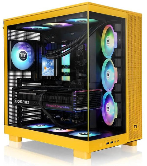 Thermaltake View 380 XL TG ARGB Bumblebee CA-11E-00M4WN-00 gabinete vista frontal