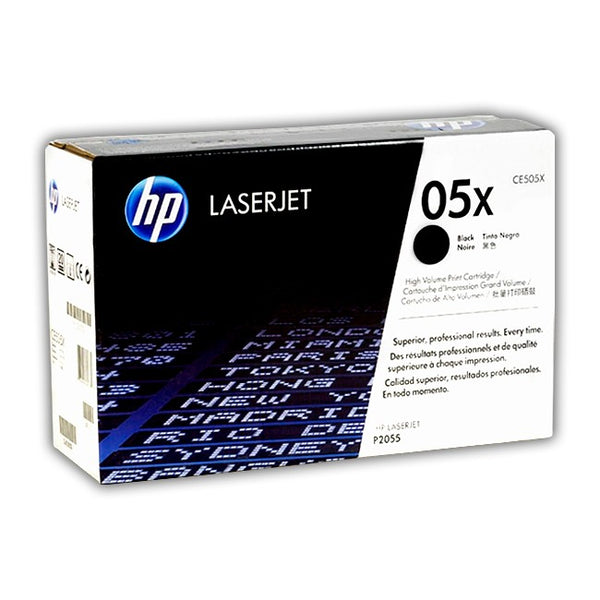 HP 05X (CE505X) – CARTUCHO DE TÓNER LÁSER NEGRO ORIGINAL, ALTO RENDIMIENTO HASTA 6 500 PÁGINAS, CALIDAD PROFESIONAL, CONFIABLE Y RECICLABLE
