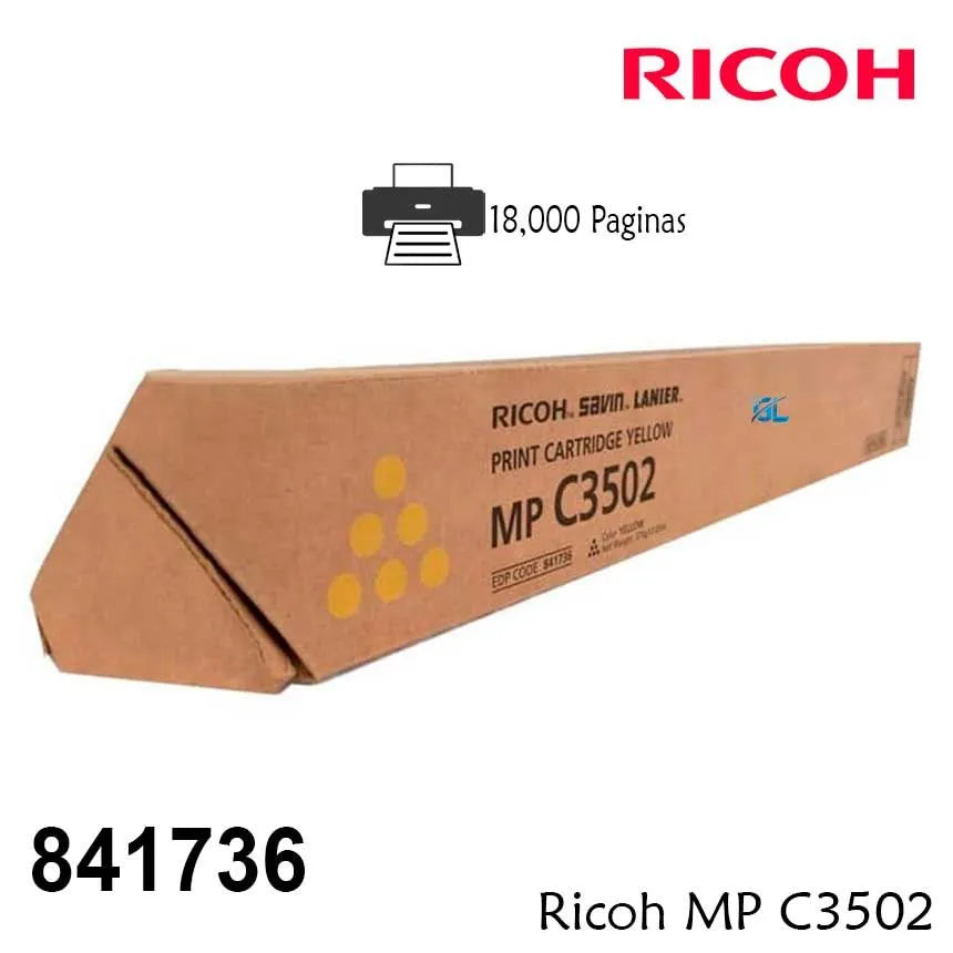 Toner Ricoh 841736 Yellow Mp C3002/C3502 18 Kpg - SMART BUSINESS