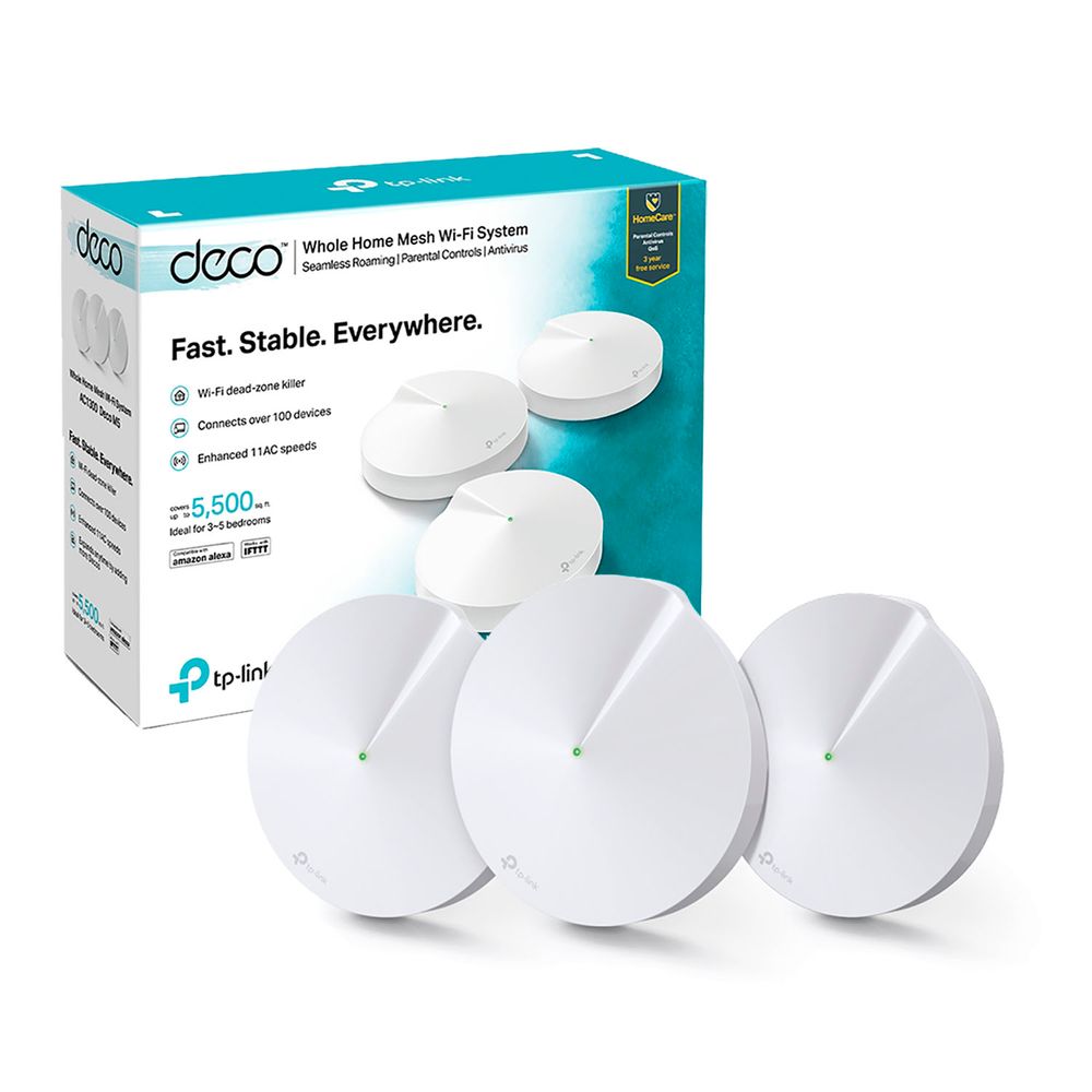Sistema Wi‑Fi Mesh TP-Link Deco M5 AC1300 3-Pack - Wi‑Fi 5 Doble Banda - 2 Puertos Gigabit por Unidad vista principal