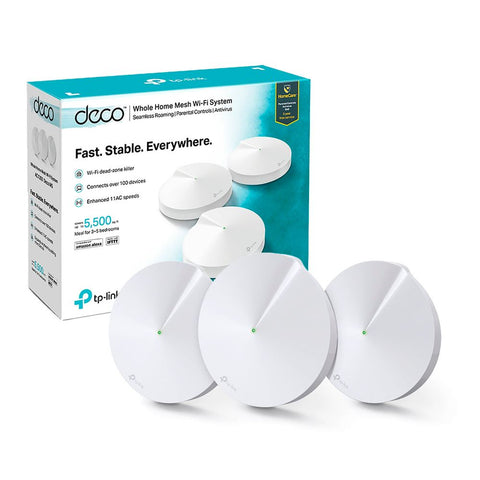 Sistema Wi‑Fi Mesh TP-Link Deco M5 AC1300 3-Pack - Wi‑Fi 5 Doble Banda - 2 Puertos Gigabit por Unidad vista principal