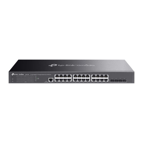 TP-Link Omada SG3428 switch administrable 24 puertos Gigabit vista frontal oficial