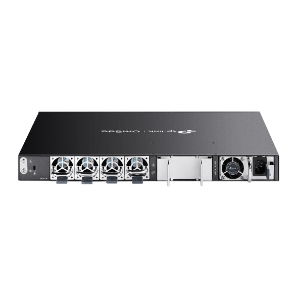 TP-Link Omada SG6428XHP switch L3 PoE+ vista posterior oficial