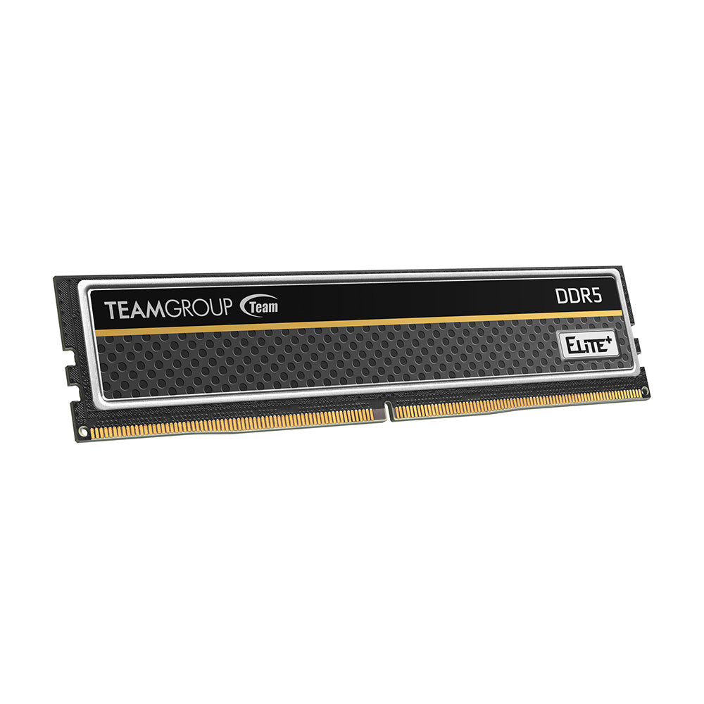 Memoria RAM TEAMGROUP ELITE PLUS TPBD516G5600HC4601 16GB DDR5 negra, perspectiva derecha