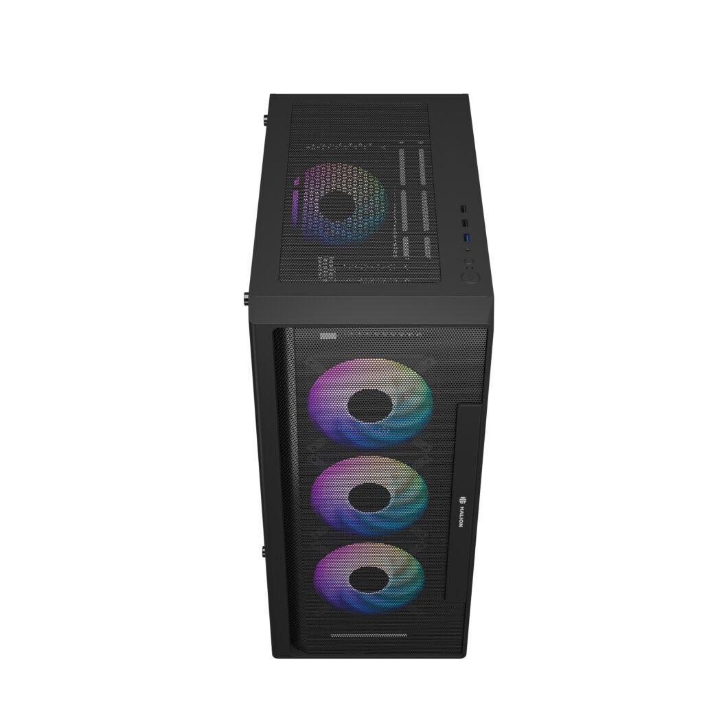 CASE ATX, TRITON C02, Case sin Fuente, 1xUSB3.0, 2xUSB2.0, 4x12CM LED ARGB COOLER, VT lateral, Medidas: 525 x 265 x 455mm, 2x3.5HDD, 3x2.5SDD interno
