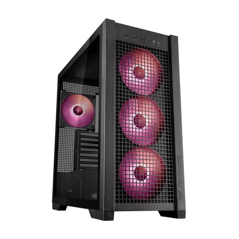 TUF GAMING GT302/ARGB FANS BLK – CAJA MID - TOWER CON 4 VENTILADORES ARGB 140 × 28 MM, PANEL LATERAL INTERCAMBIABLE Y DISEÑO DE FLUJO ÓPTIMO GT302/ARGB_FANS/BLK - SMART BUSINESS