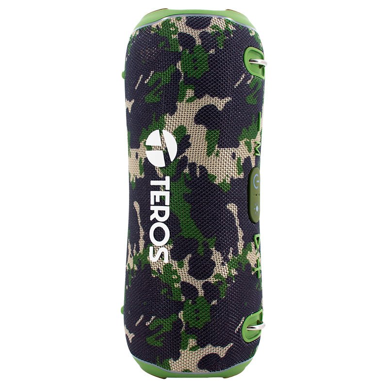 ULTRA TE - 6046G – PARLANTE PORTÁTIL 40W COLOR VERDE MILITAR CAMUFLADO SONIDO POTENTE Y DISEÑO RESISTENTE IDEAL PARA EXTERIORES Y FIESTAS TE-6046G - SMART BUSINESS