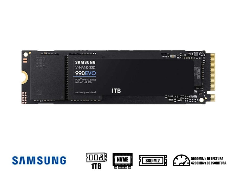 UNIDAD EN ESTADO SOLIDO SAMSUNG 990 EVO 1TB M.2 2280, PCIE GEN 4.0 X4 / 5.0 X2 NVME 2.0 - SMART BUSINESS