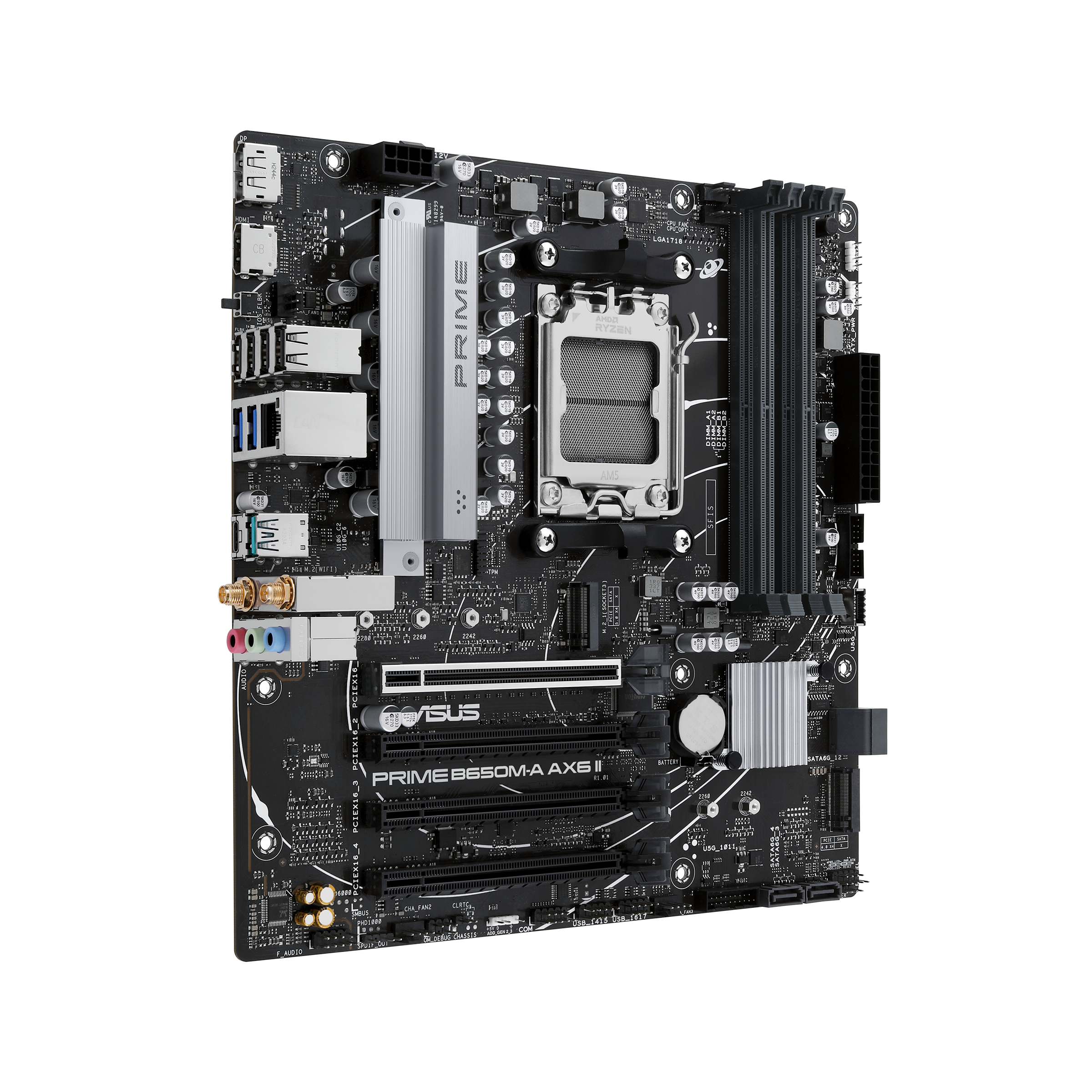 MOTHERBOARD ASUS PRIME B650M-A AX6 II AMD B650 AM5 MATX WIFI 6E DDR5 PCIE 5.0