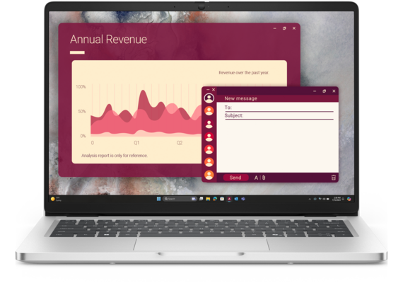 Notebook Dell Pro 14 PC14250 vista frontal oficial