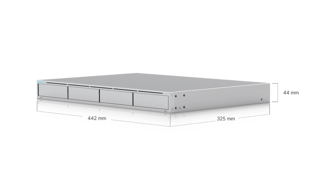 Ubiquiti UNVR 1U dimensiones vista oficial