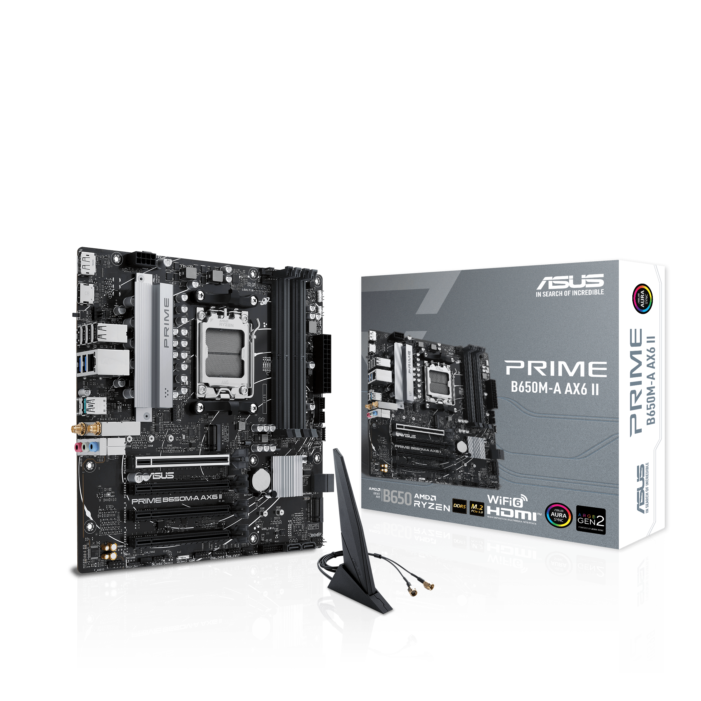 MOTHERBOARD ASUS PRIME B650M-A AX6 II AMD B650 AM5 MATX WIFI 6E DDR5 PCIE 5.0