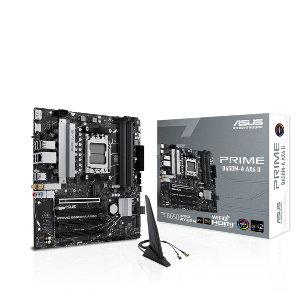 MOTHERBOARD ASUS PRIME B650M-A AX6 II AMD B650 AM5 MATX WIFI 6E DDR5 PCIE 5.0
