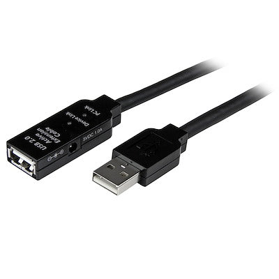 STARTECH.COM CABLE DE EXTENSIÓN ALARGADOR DE 15M USB 2.0 HI SPEED ALTA VELOCIDAD ACTIVO AMPLIFICADO - MACHO A HEMBRA USB A - NEGRO