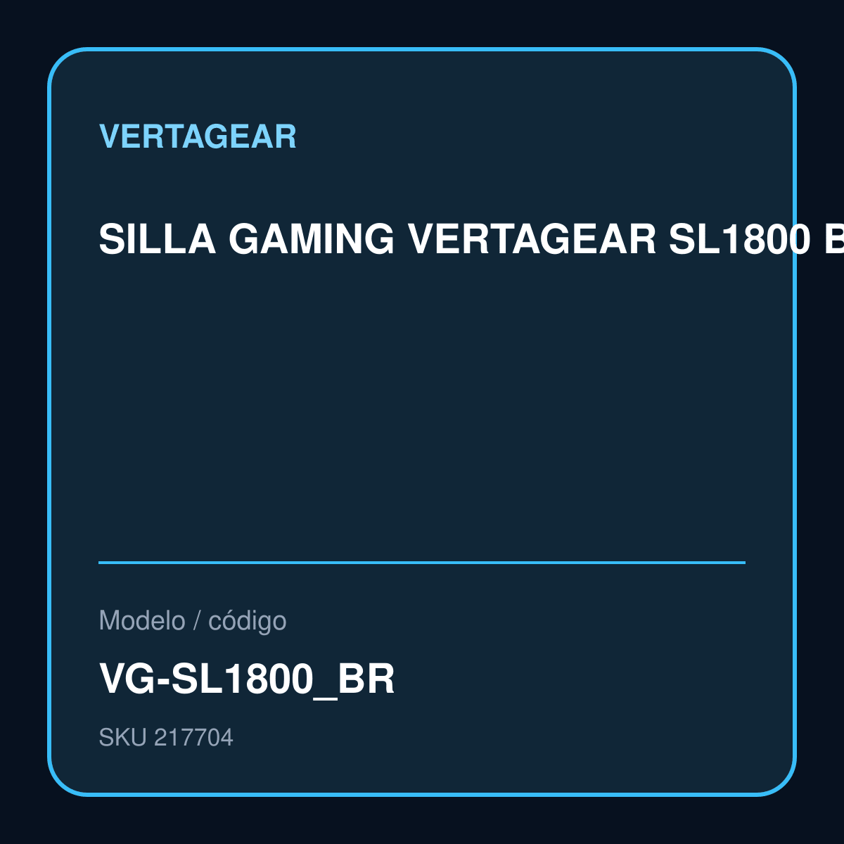 SILLA GAMING VERTAGEAR SL1800 BLACK/RED ERGONOMIC modelo VG-SL1800_BR