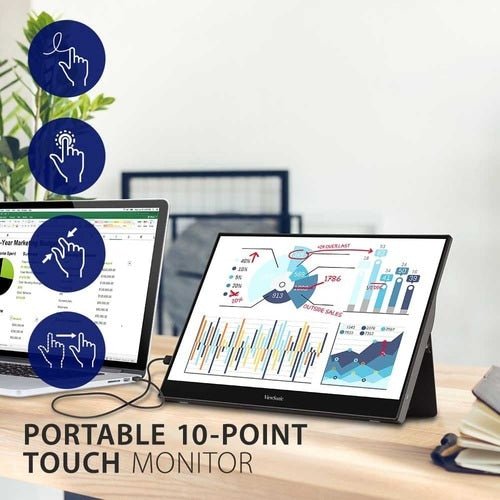 ViewSonic 15.6" Portable 1080p IPS Touch Monitor with 60W USB - C and mini - HDMI | TD1655 TD1655 - SMART BUSINESS