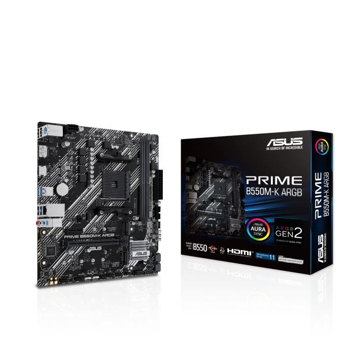 PLACA MADRE MICRO-ATX AMD AM4 B550 CON DOBLE M.2 PCIE 4.0, ETHERNET GIGABIT Y AURA SYNC ARGB – IDEAL PARA BUILDS RYZEN 3000/4000/5000 SERIES