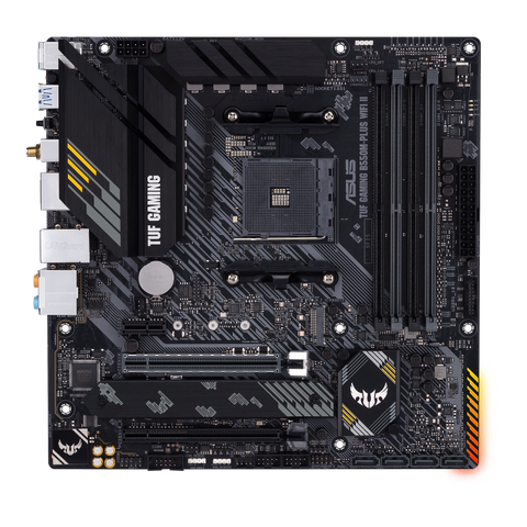 Placa Madre ASUS TUF Gaming B550M-Plus WiFi II - AMD B550 - AM4 - DDR4 - WiFi 6 - Micro ATX vista frontal