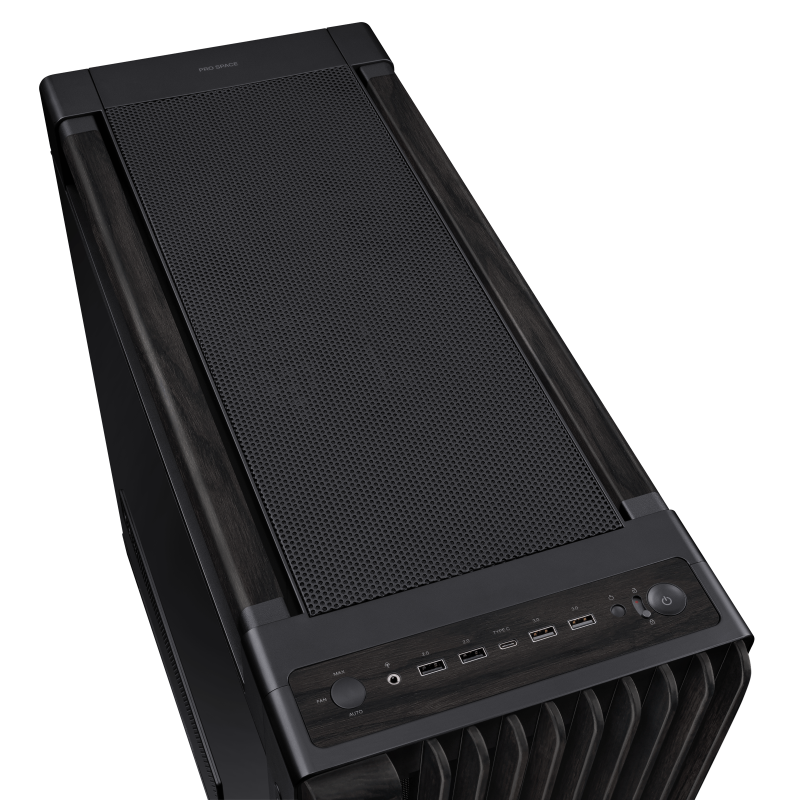 GABINETE ASUS PROART PA602 WOOD EDITION – MID-TOWER ATX/E-ATX CON PANEL DE VIDRIO, PANEL FRONTAL DE MADERA, VENTILACIÓN PREMIUM CON 2×200 MM + 1×140 MM, SOPORTE RADIADOR 420 MM