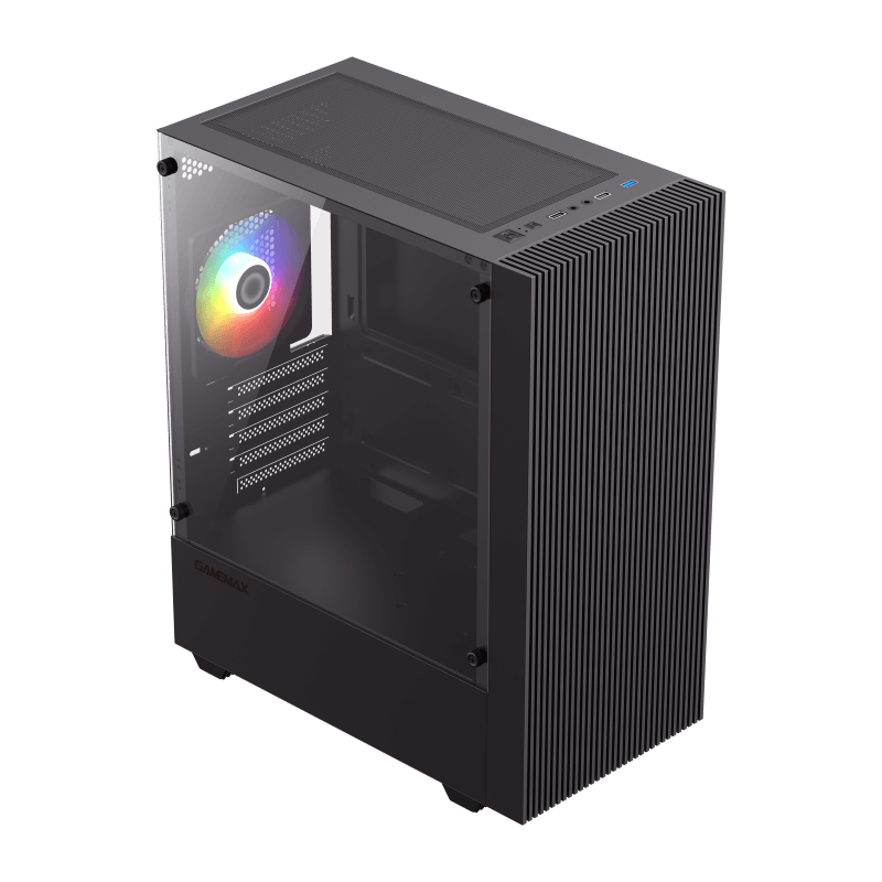 CASE MICRO ATX EDGE BK, 1xUSB 3.0, USB TYPE C, CHASIS VIDRIO TEMPLADO SUPERIOR, LATERAL Y FRONTAL, Medidas: 418 x 272 x 454mm, 1x3.5HDD, 3x2.5SDD interno