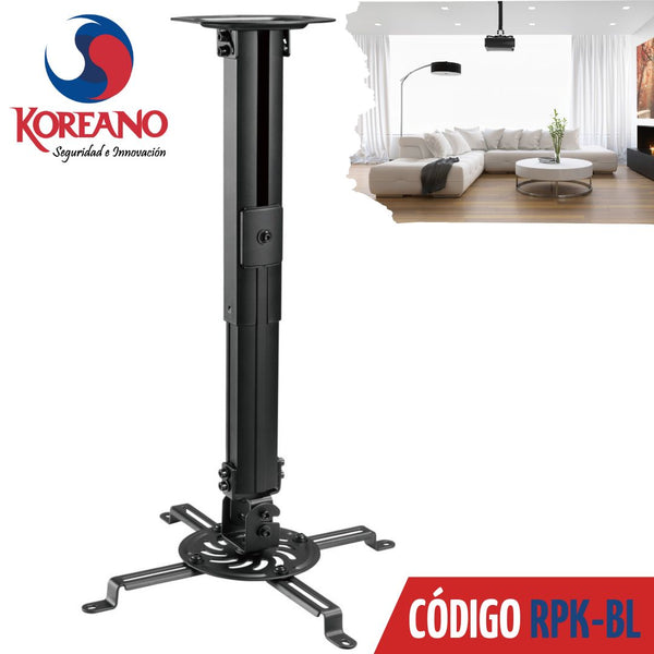 SOPORTE DE TECHO PARA PROYECTOR MULTIMEDIA RPK-BL | RACK AJUSTABLE 90CM EN COLOR NEGRO, RESISTENTE Y FÁCIL DE INSTALAR