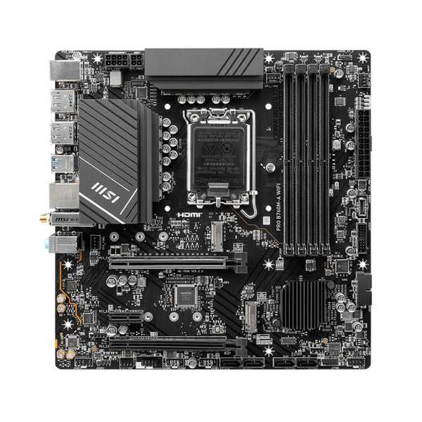 PLACA MADRE MICRO-ATX MSI PRO B760M-A WIFI DDR4 – COMPATIBLE INTEL 12ª/13ª/14ª GENERACIÓN, WIFI 6E Y ETHERNET 2.5G