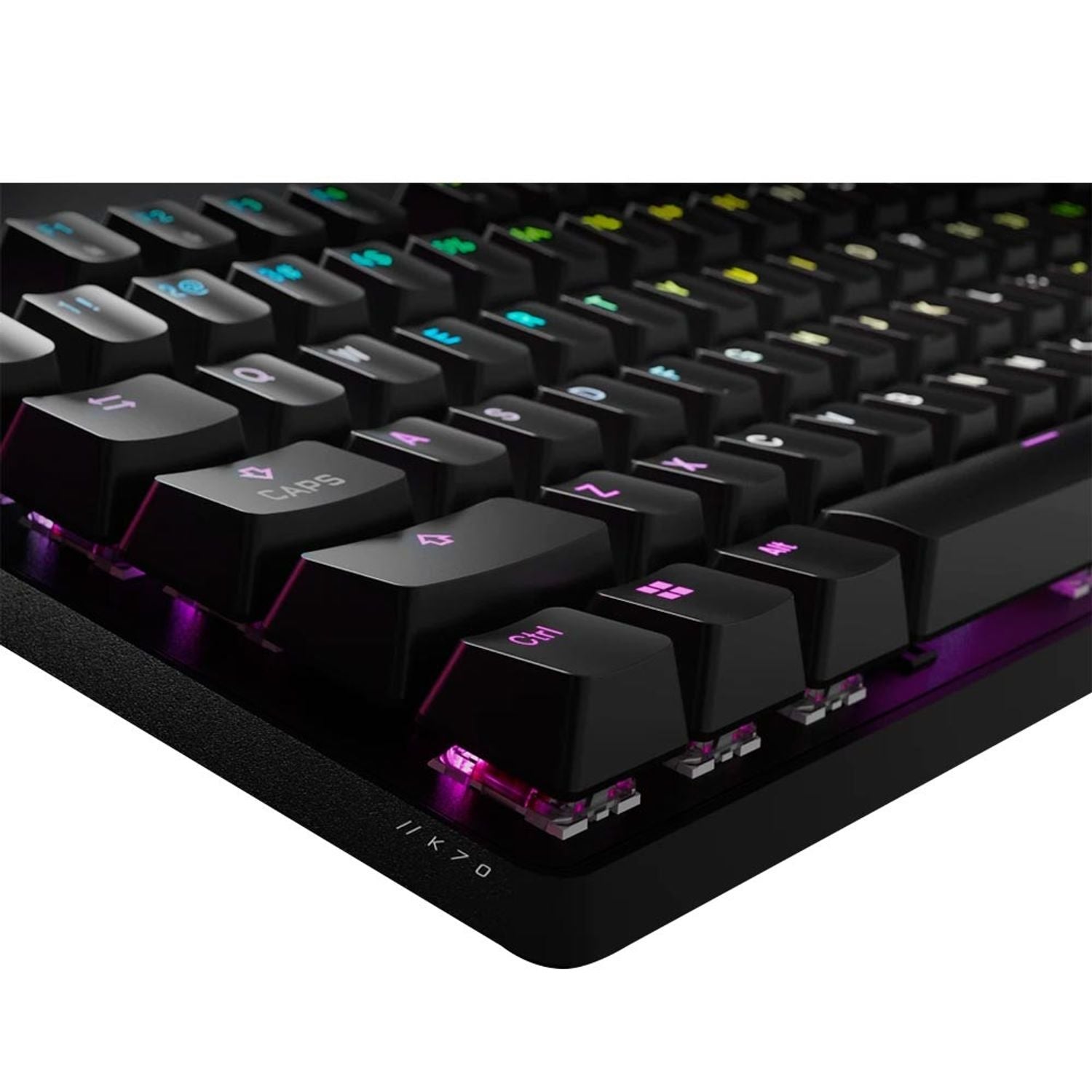 TECLADO MECÁNICO GAMER RGB CORSAIR K70 CORE CON INTERRUPTORES MLX RED Y REPOSAMUÑECAS – NEGRO