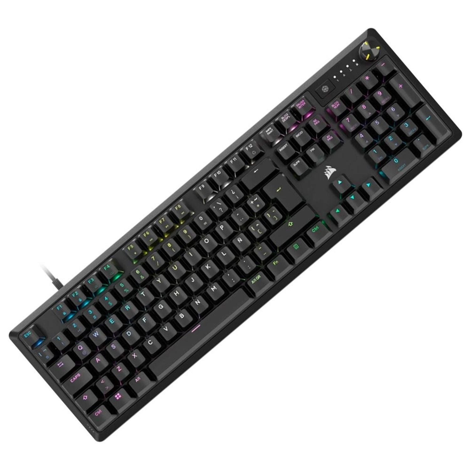 TECLADO MECÁNICO GAMER RGB CORSAIR K70 CORE CON INTERRUPTORES MLX RED Y REPOSAMUÑECAS – NEGRO