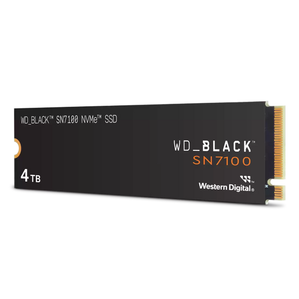 WD Black SN7100 WDS400T4X0E – SSD NVMe M.2 4 TB PCIe 4.0 x4, lectura 7250 MB/s, escritura 6900 MB/s, 3D TLC NAND, hasta 2.400 TBW, optimizado para gaming de alto rendimiento y eficiencia energética